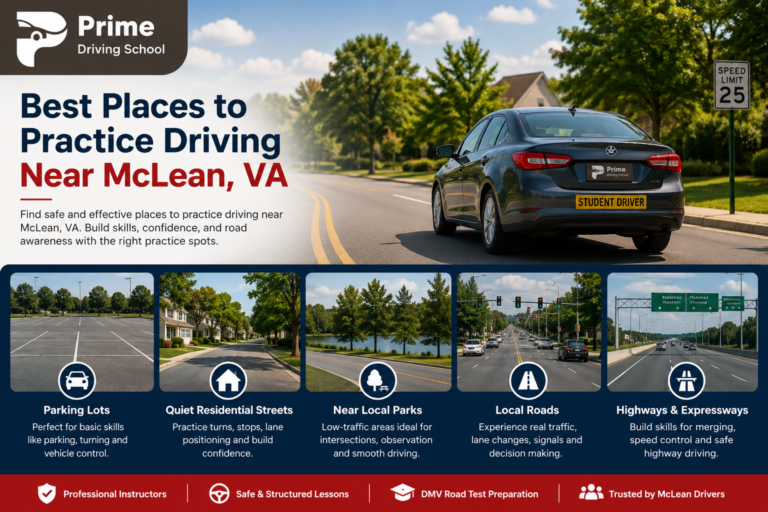 Best Places to Practice Driving Near McLean VA