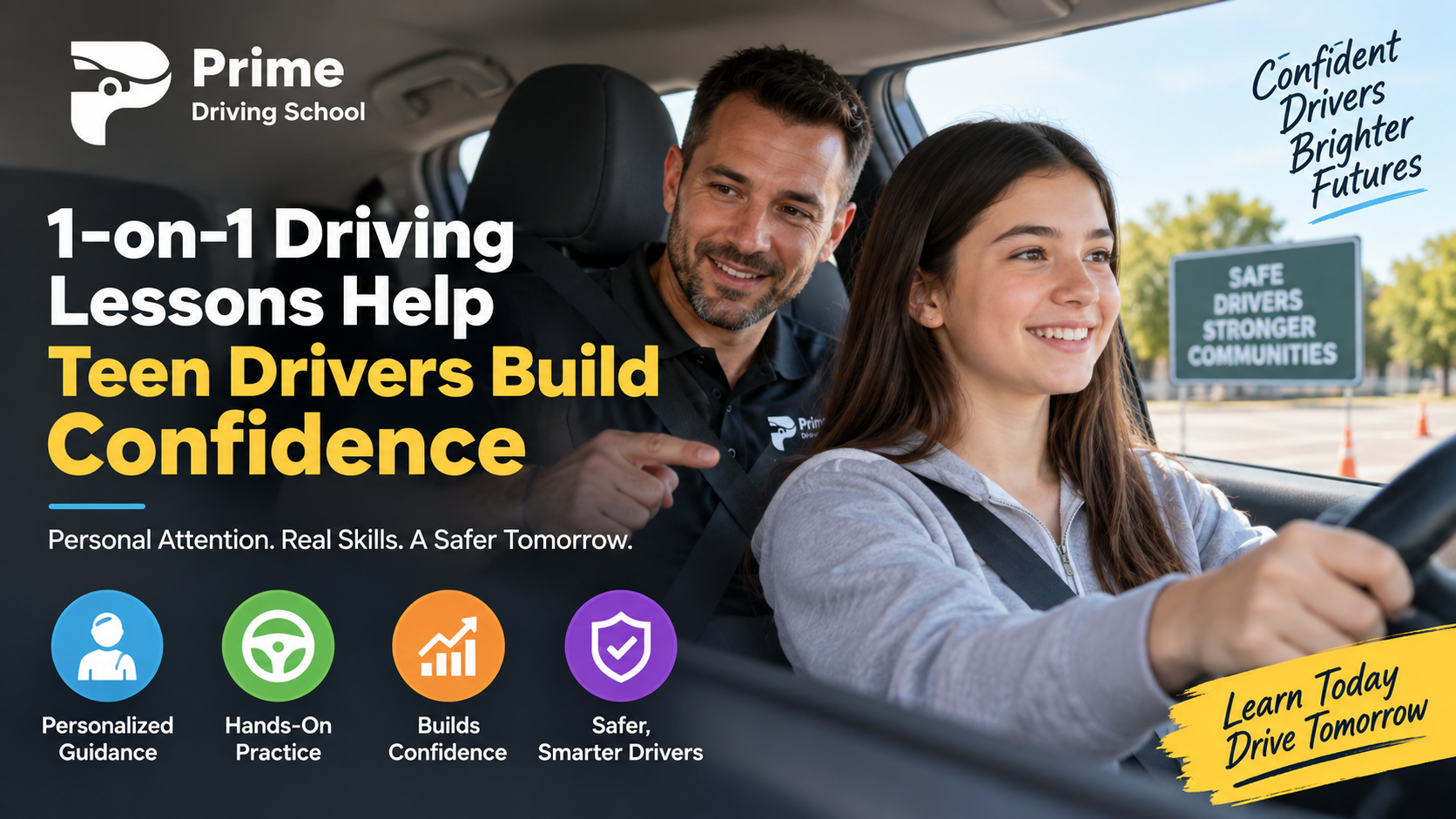 How 1-on-1 Driving Lessons Help Teen Drivers Build Confidence