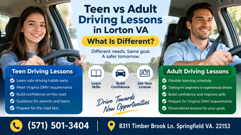 Teen vs Adult Driving Lessons in Lorton
