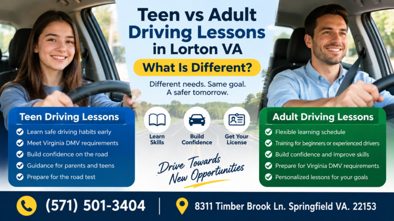 Teen vs Adult Driving Lessons in Lorton