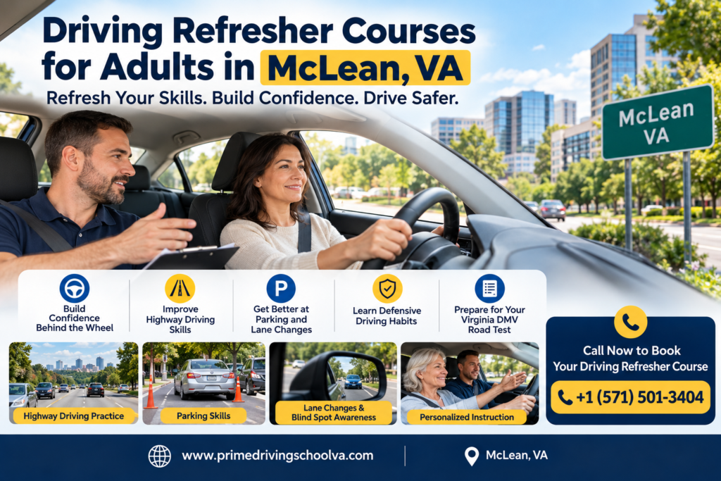 Driving Refresher Courses for Adults in McLean